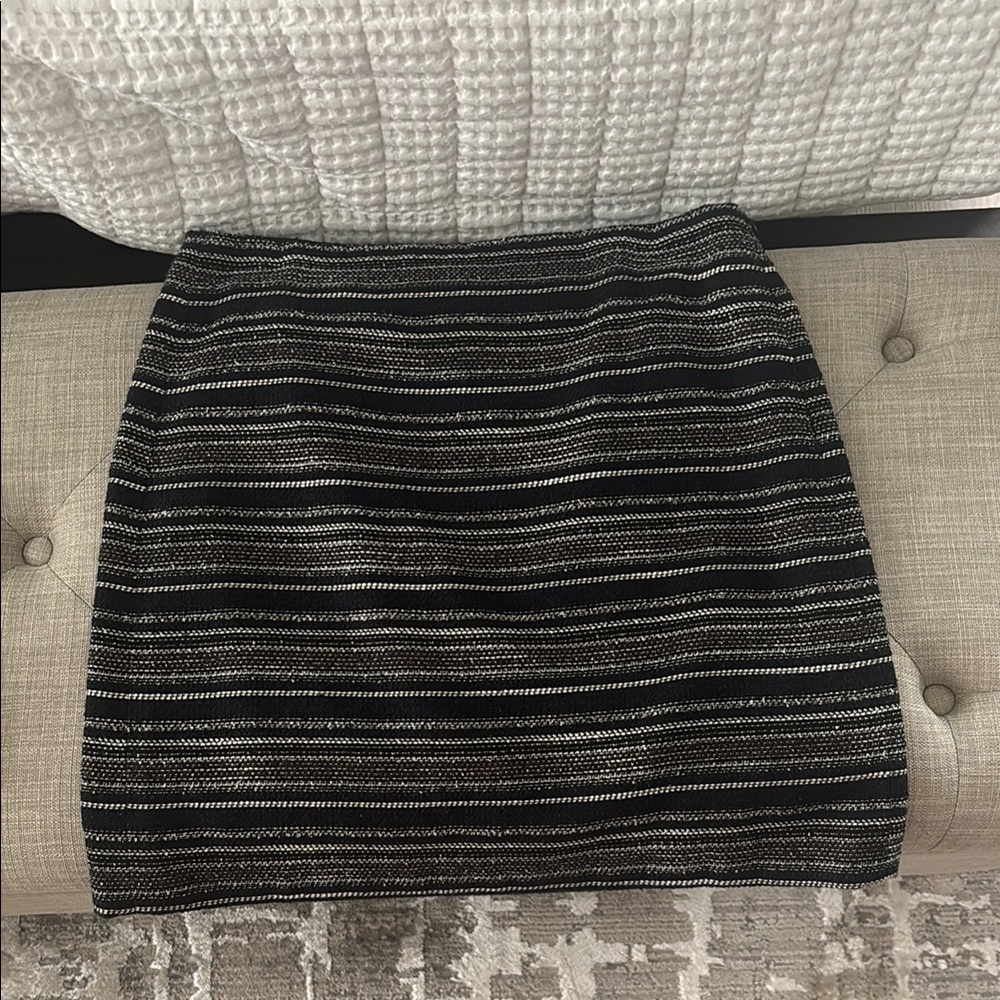 LOFT Black and White Mini Pencil Skirt for Night Out